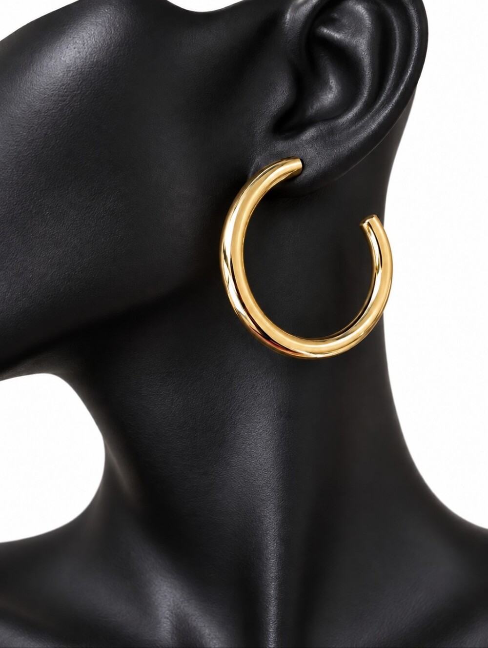 Hollow Chunky Gold Hoop Earrings